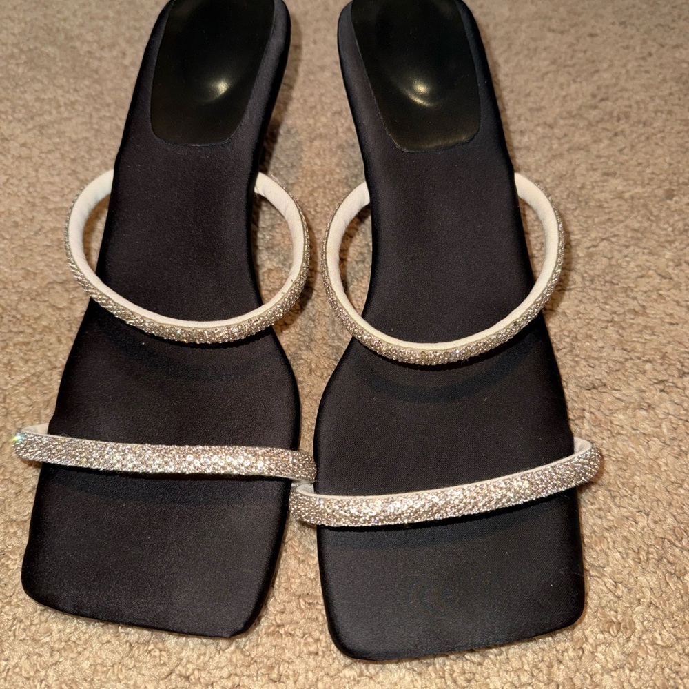 Chic Black and Silver Women's Heels